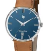 Montre LIP DAUPHINE cuir marron fond bleu 671429