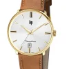 Montre LIP DAUPHINE cuir marron boitier doré 671428