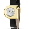 Montre Lip femme Mach 2000 bracelet cuir noir vernis 671169