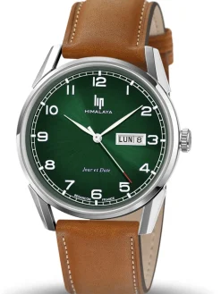 Montre LIP Himalaya homme bracelet cuir cadran vert