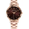 Montre Pierre Lannier femme doré rose cadran chocolat