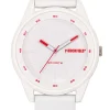 Montre plastique Ruckfield bracelet blanc et bleu