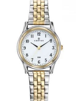 Montre pour femme bracelet acier doré et argenté 642408