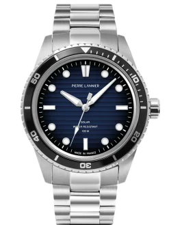 Montre solaire homme Pierre Lannier cadran bleu 244H161