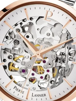 Montre squelette Pierre Lannier femme or rose acier argent 312B628