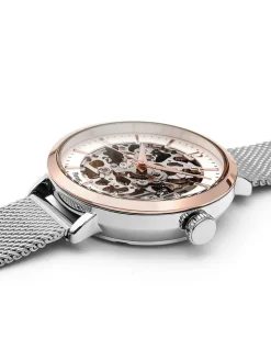 Montre squelette Pierre Lannier femme or rose acier argent 312B628