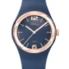 Montre Tekday bleue et dorée rose